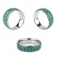 New Zealand Aotearoa Classic Ring Turquoise Taniko Art Maori Pattern