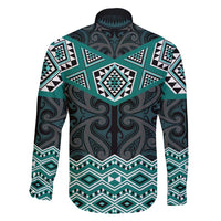 New Zealand Aotearoa Family Matching Summer Maxi Dress and Hawaiian Shirt Turquoise Taniko Art Maori Pattern LT05 - Polynesian Pride