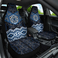New Zealand Aotearoa Car Seat Cover Blue Taniko Art Maori Pattern LT05 One Size Blue - Polynesian Pride