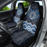 New Zealand Aotearoa Car Seat Cover Blue Taniko Art Maori Pattern LT05 - Polynesian Pride