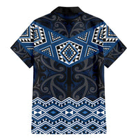 New Zealand Aotearoa Family Matching Mermaid Dress and Hawaiian Shirt Blue Taniko Art Maori Pattern LT05 - Polynesian Pride
