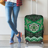 New Zealand Aotearoa Luggage Cover Green Taniko Art Maori Pattern LT05 - Polynesian Pride