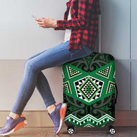 New Zealand Aotearoa Luggage Cover Green Taniko Art Maori Pattern LT05 - Polynesian Pride