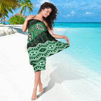 New Zealand Aotearoa Sarong Green Taniko Art Maori Pattern