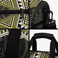 New Zealand Aotearoa Duffle Bag Yellow Taniko Art Maori Pattern LT05 - Polynesian Pride