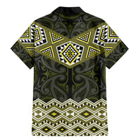 New Zealand Aotearoa Family Matching Mermaid Dress and Hawaiian Shirt Yellow Taniko Art Maori Pattern LT05 - Polynesian Pride