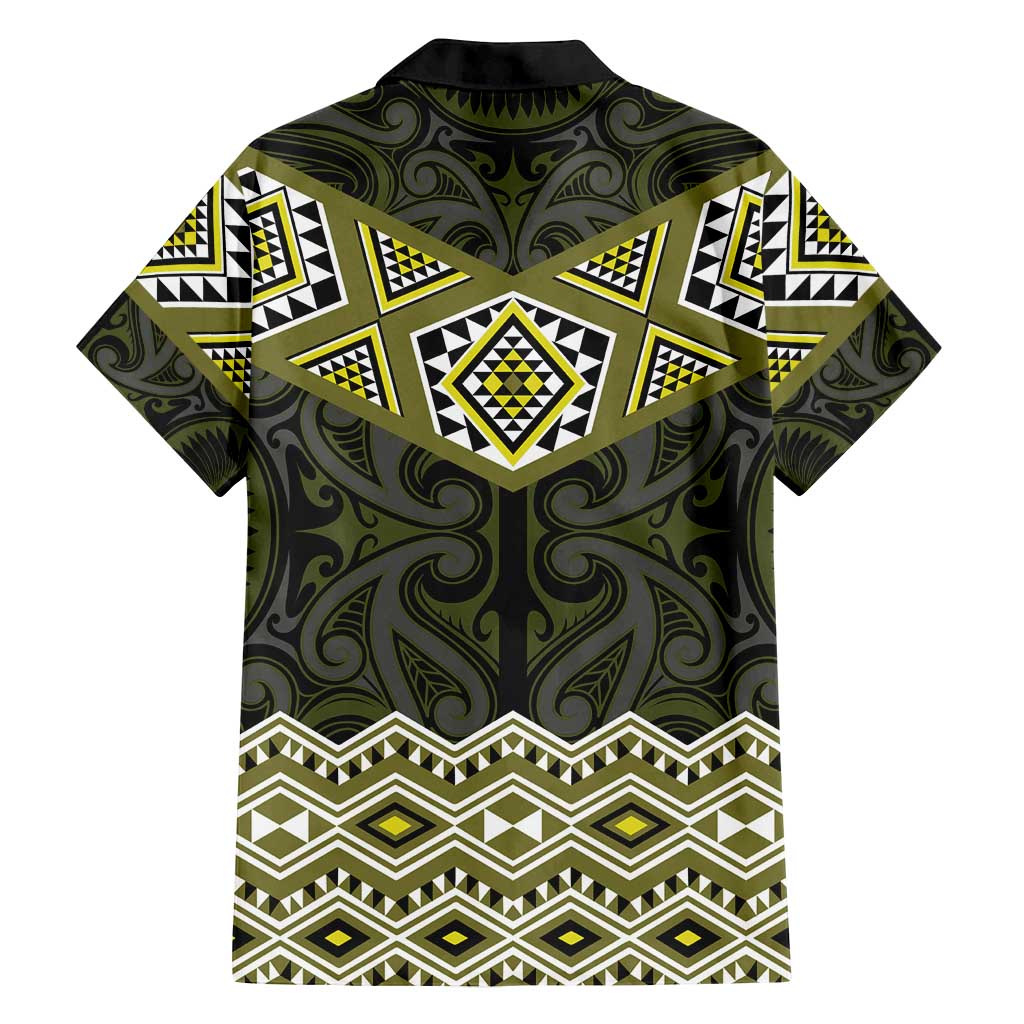 New Zealand Aotearoa Family Matching Puletasi and Hawaiian Shirt Yellow Taniko Art Maori Pattern LT05 - Polynesian Pride