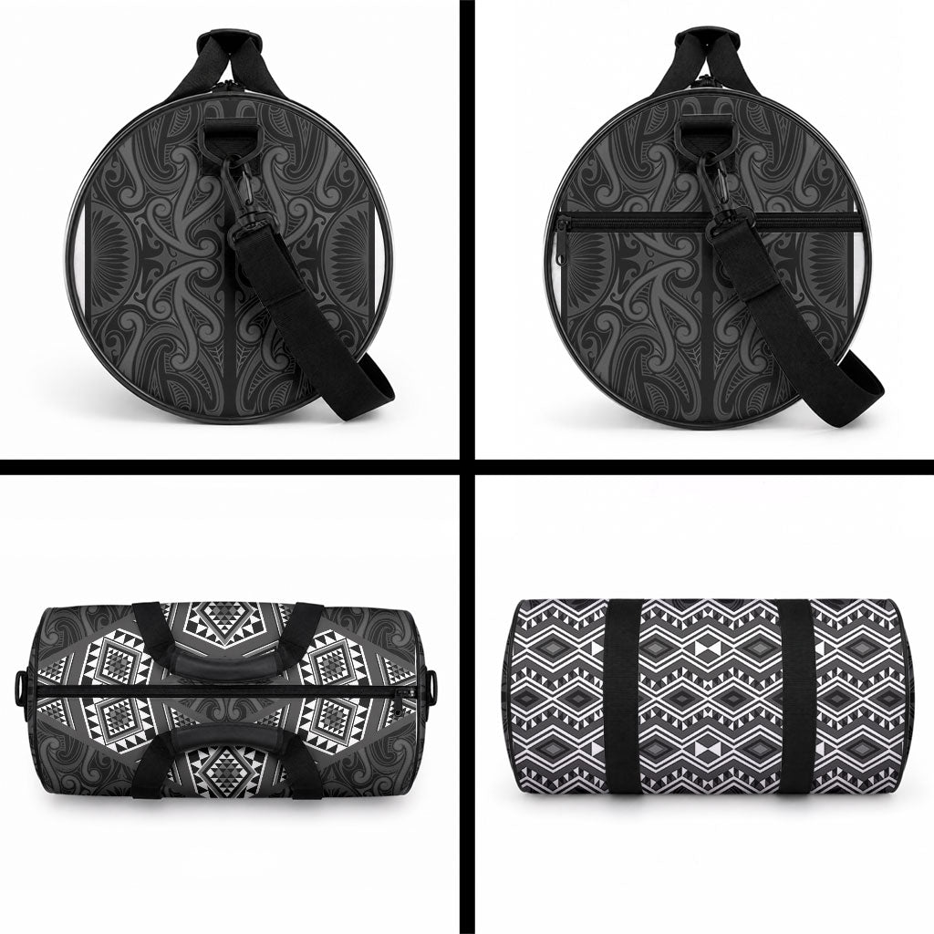 New Zealand Aotearoa Duffle Bag Black Taniko Art Maori Pattern LT05 - Polynesian Pride