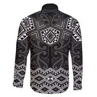 New Zealand Aotearoa Family Matching Short Sleeve Bodycon Dress and Hawaiian Shirt Black Taniko Art Maori Pattern LT05 - Polynesian Pride