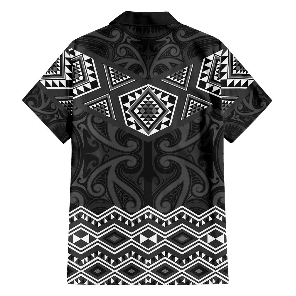 New Zealand Aotearoa Family Matching Summer Maxi Dress and Hawaiian Shirt Black Taniko Art Maori Pattern LT05 - Polynesian Pride