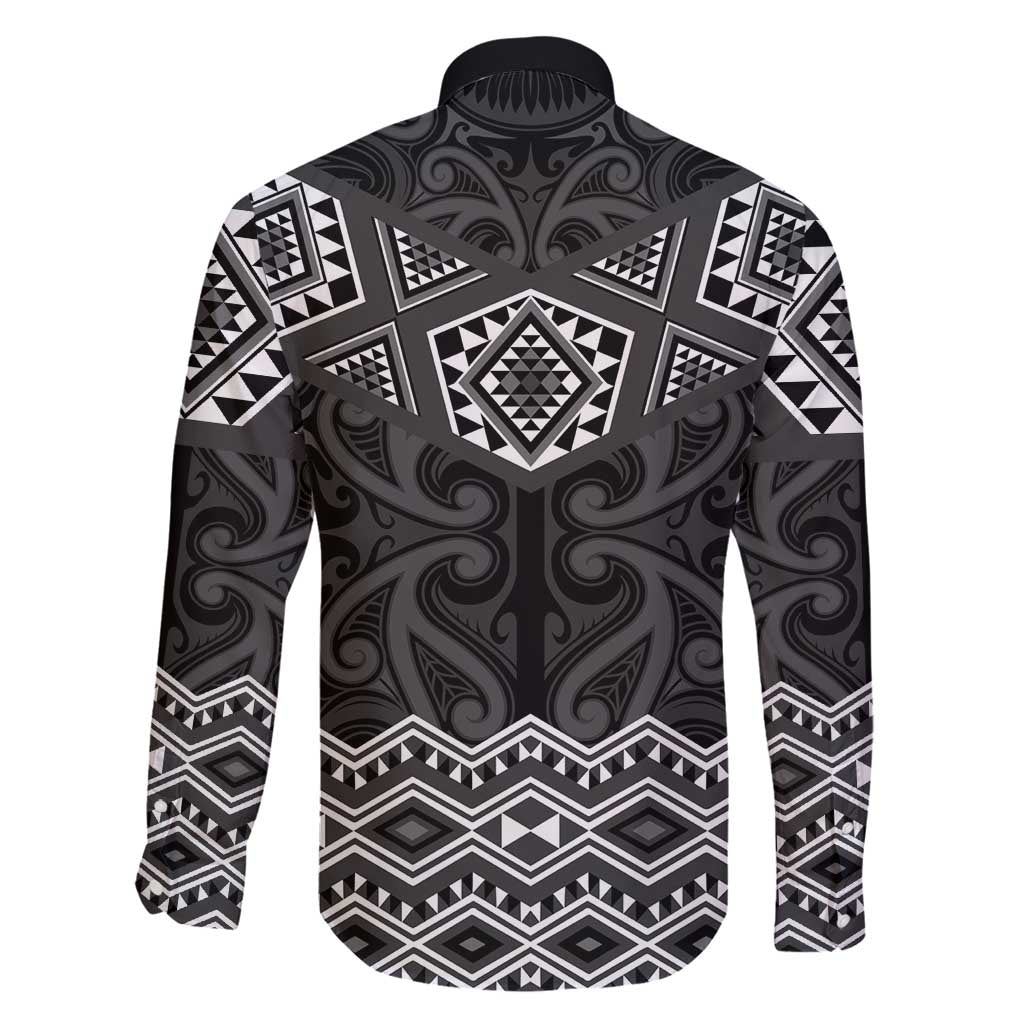 New Zealand Aotearoa Family Matching Summer Maxi Dress and Hawaiian Shirt Black Taniko Art Maori Pattern LT05 - Polynesian Pride