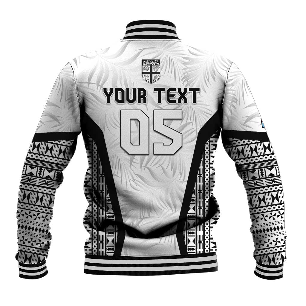 Custom Fiji 2026 Rugby Baseball Jacket Fijian Tapa Pattern