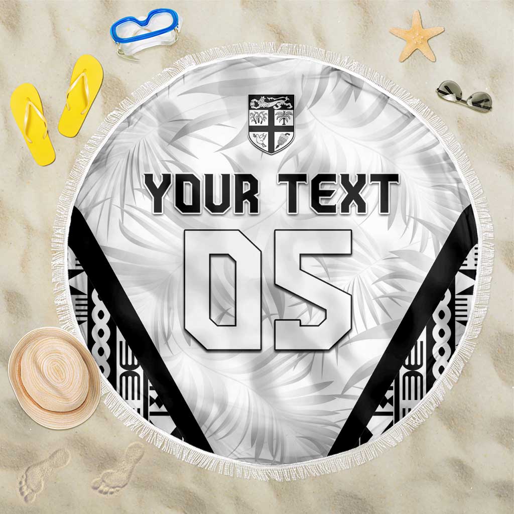 Custom Fiji 2026 Rugby Beach Blanket Fijian Tapa Pattern