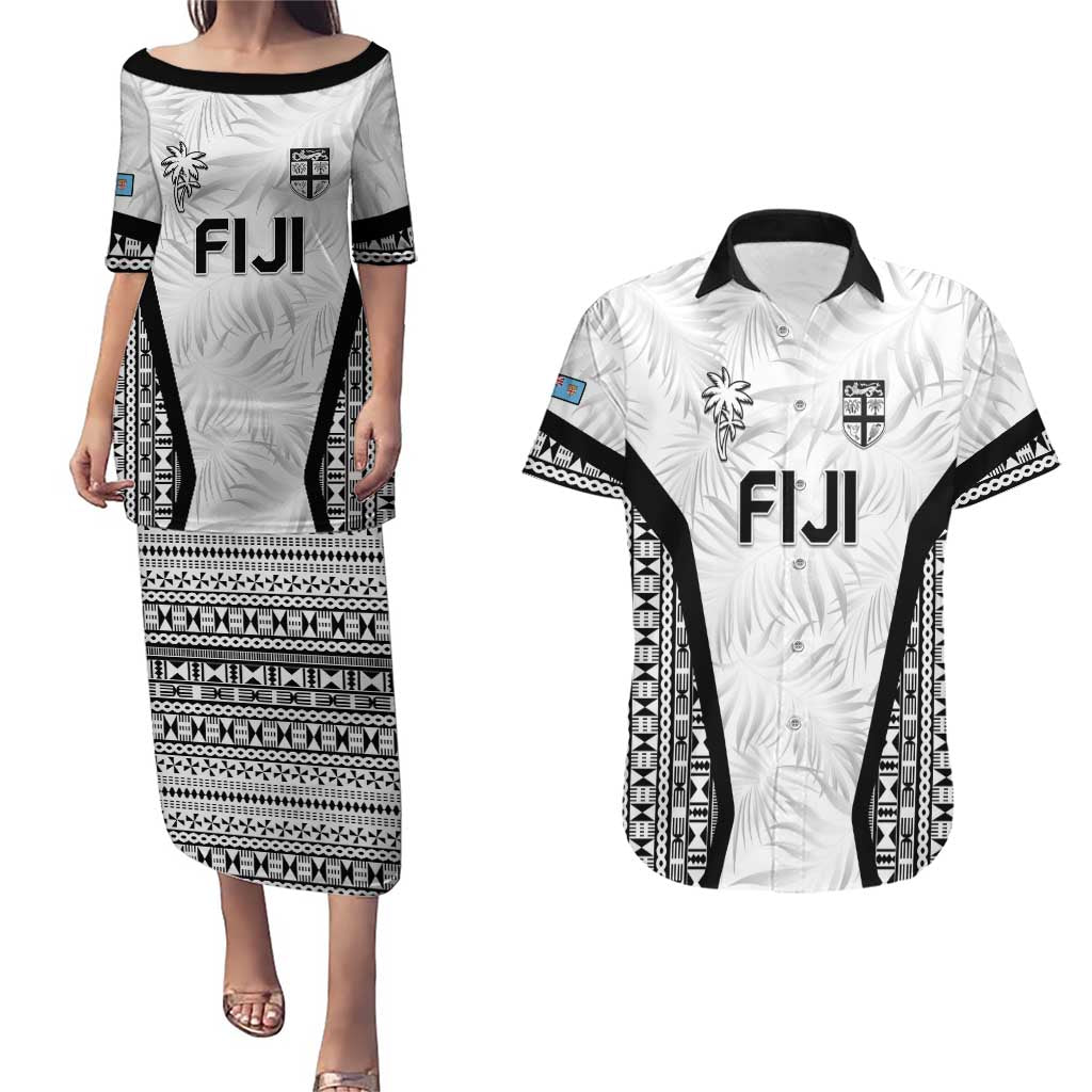 Custom Fiji 2026 Rugby Couples Matching Puletasi and Hawaiian Shirt Fijian Tapa Pattern