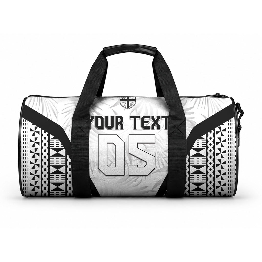 Custom Fiji 2026 Rugby Duffle Bag Fijian Tapa Pattern LT05 One size White - Polynesian Pride