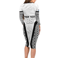 Custom Fiji 2026 Rugby Family Matching Long Sleeve Bodycon Dress and Hawaiian Shirt Fijian Tapa Pattern LT05 - Polynesian Pride