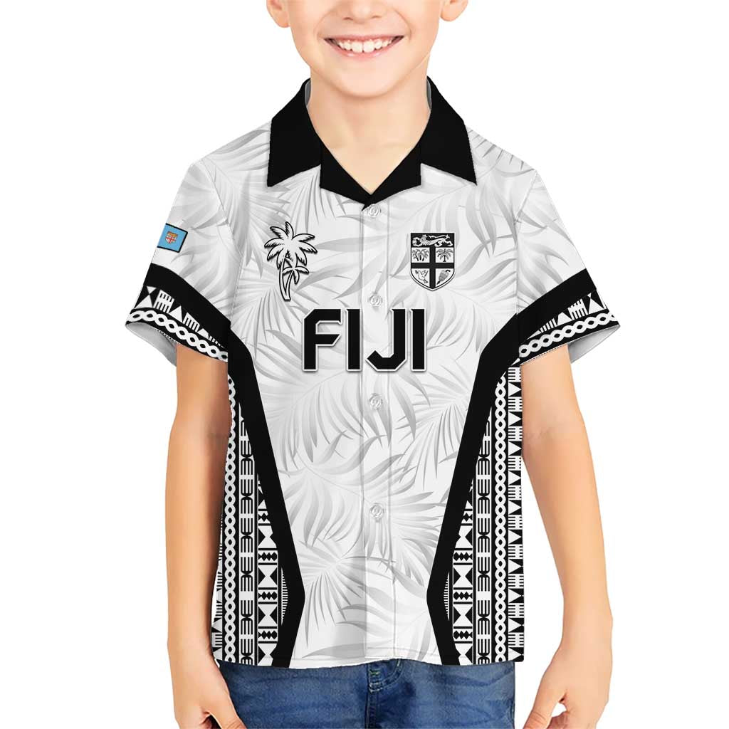 Custom Fiji 2026 Rugby Family Matching Long Sleeve Bodycon Dress and Hawaiian Shirt Fijian Tapa Pattern LT05 Son's Shirt White - Polynesian Pride