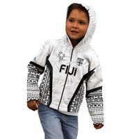 Custom Fiji 2026 Rugby Kid Hoodie Fijian Tapa Pattern