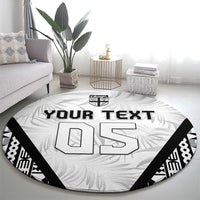 Custom Fiji 2026 Rugby Round Carpet Fijian Tapa Pattern