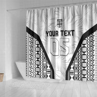 Custom Fiji 2026 Rugby Shower Curtain Fijian Tapa Pattern