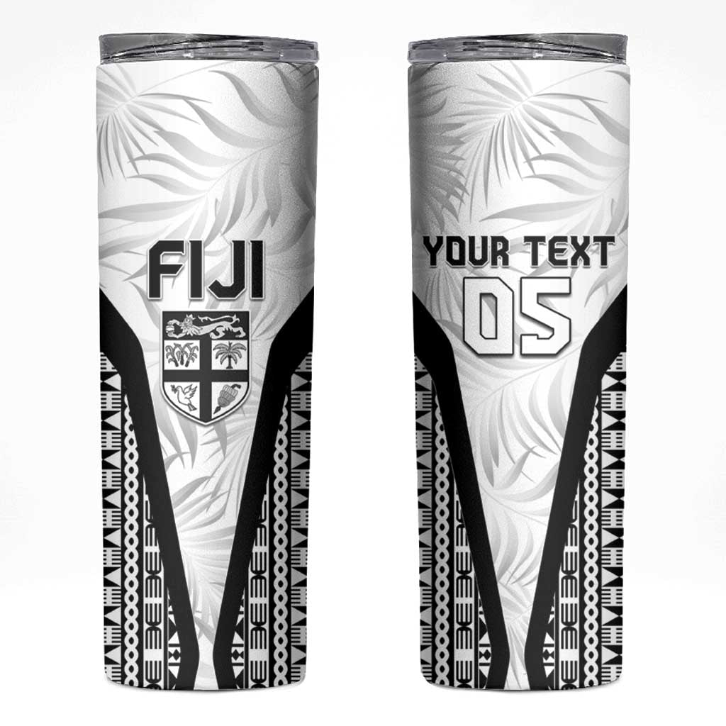 Custom Fiji 2026 Rugby Skinny Tumbler Fijian Tapa Pattern