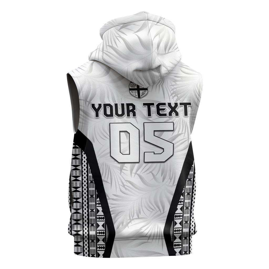 Custom Fiji 2026 Rugby Sleeveless Zip Hoodie Fijian Tapa Pattern