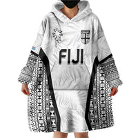 Custom Fiji 2026 Rugby Wearable Blanket Hoodie Fijian Tapa Pattern