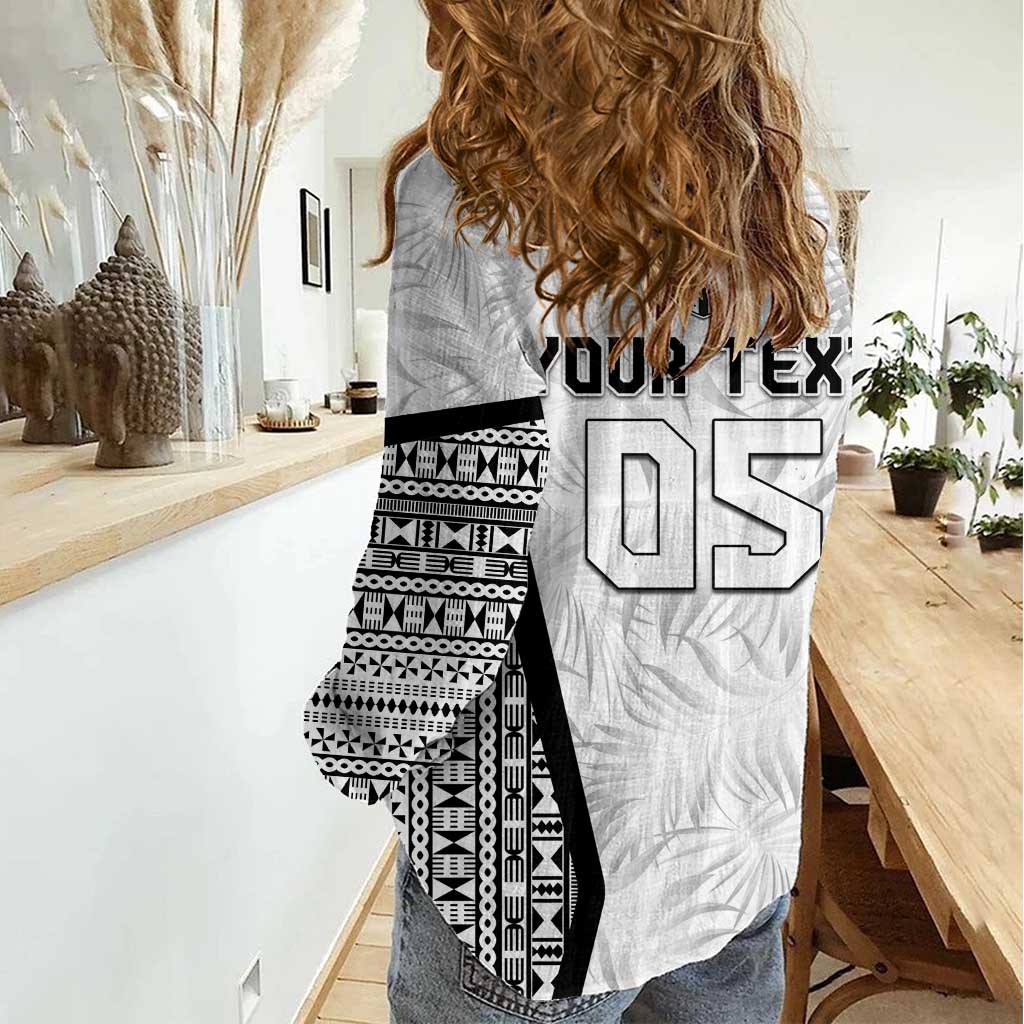 Custom Fiji 2026 Rugby Women Casual Shirt Fijian Tapa Pattern