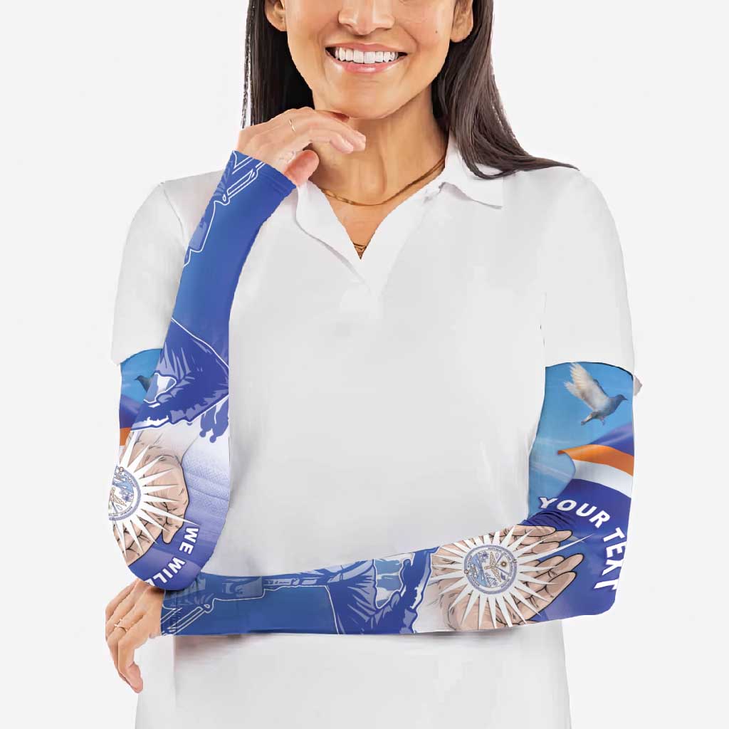 Personalised Marshall Islands Remembrance Day Arm Sleeves We Will Always Remember