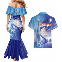Personalised Marshall Islands Remembrance Day Couples Matching Mermaid Dress and Hawaiian Shirt We Will Always Remember
