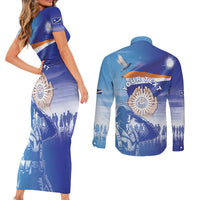 Personalised Marshall Islands Remembrance Day Couples Matching Short Sleeve Bodycon Dress and Long Sleeve Button Shirt We Will Always Remember