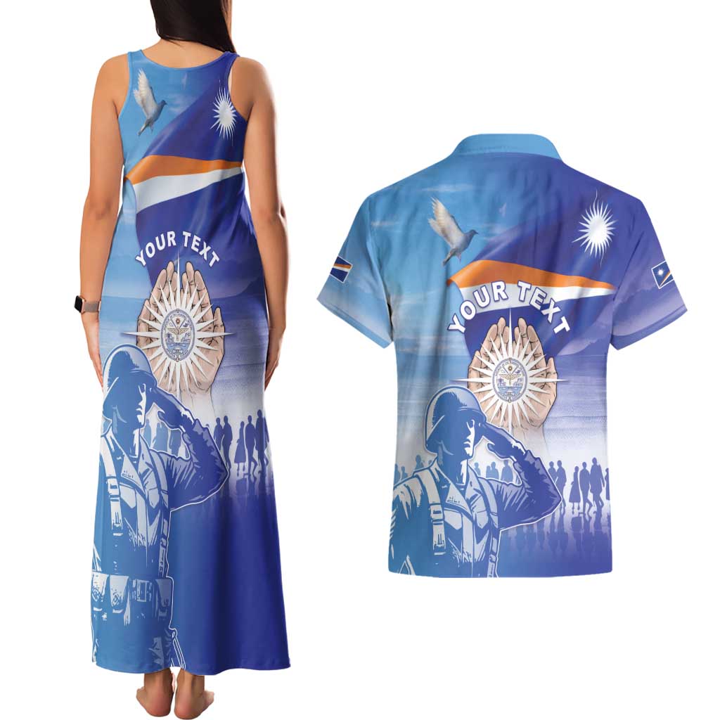 Personalised Marshall Islands Remembrance Day Couples Matching Tank Maxi Dress and Hawaiian Shirt We Will Always Remember