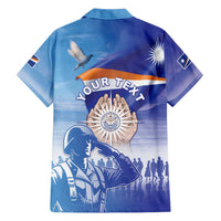 Personalised Marshall Islands Remembrance Day Family Matching Off The Shoulder Long Sleeve Dress and Hawaiian Shirt We Will Always Remember