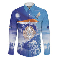 Personalised Marshall Islands Remembrance Day Family Matching Off The Shoulder Long Sleeve Dress and Hawaiian Shirt We Will Always Remember
