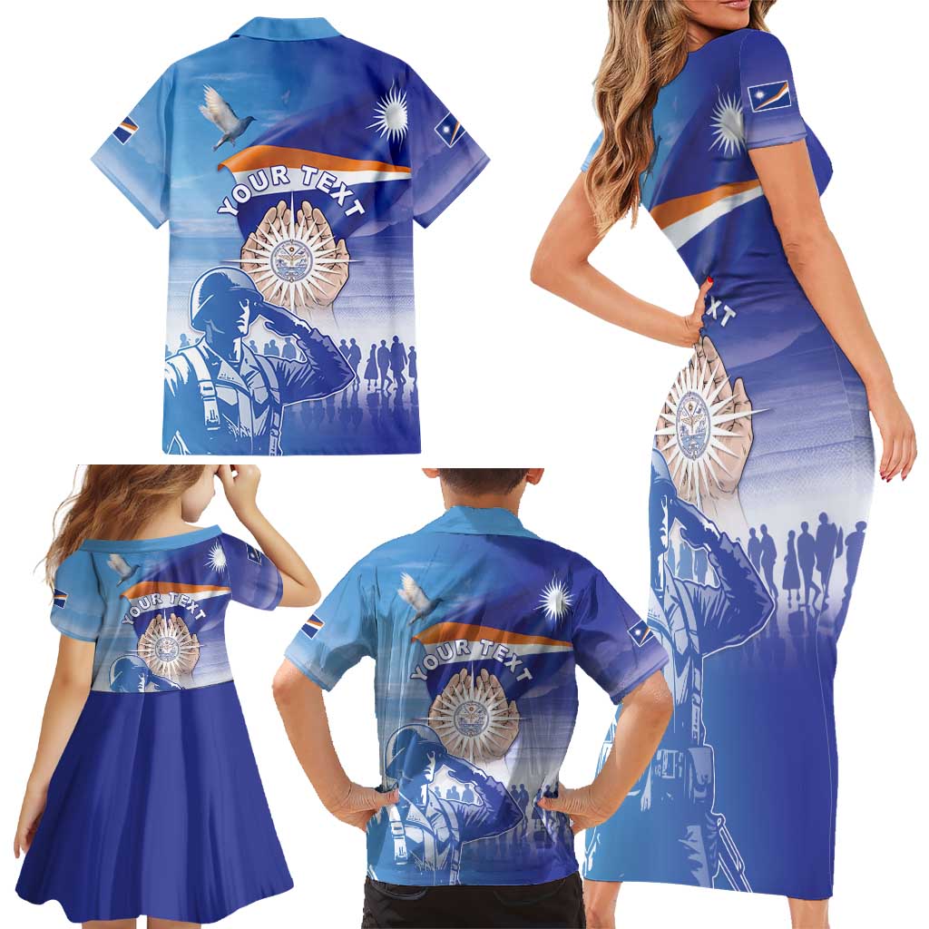 Personalised Marshall Islands Remembrance Day Family Matching Short Sleeve Bodycon Dress and Hawaiian Shirt We Will Always Remember