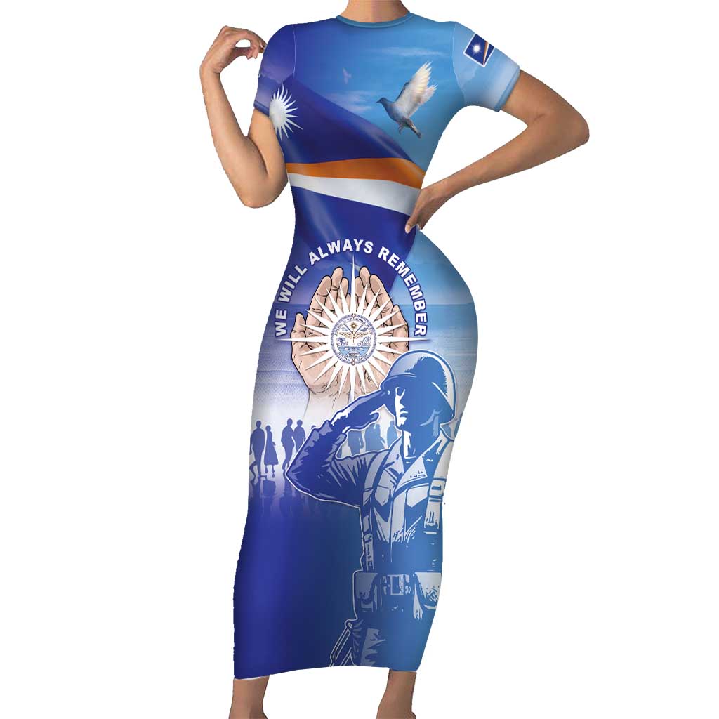 Personalised Marshall Islands Remembrance Day Family Matching Short Sleeve Bodycon Dress and Hawaiian Shirt We Will Always Remember