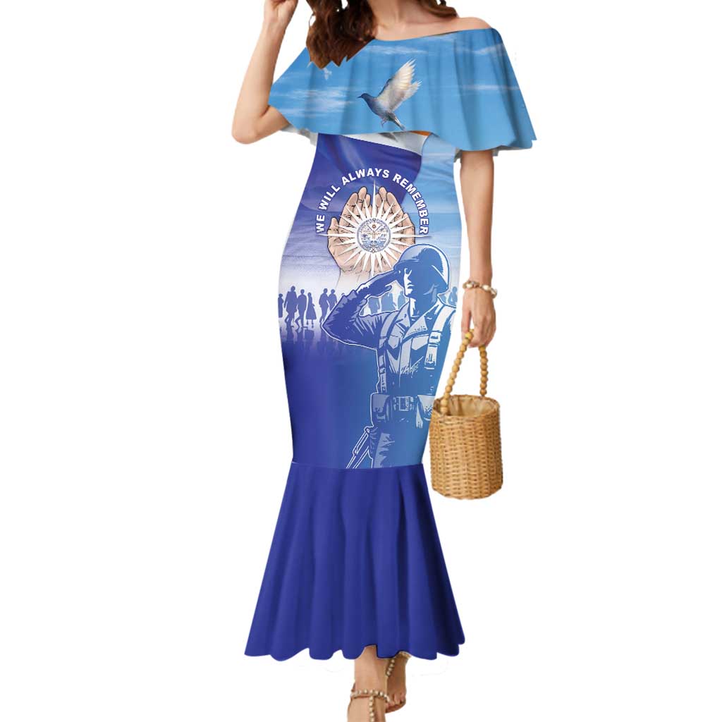 Personalised Marshall Islands Remembrance Day Mermaid Dress We Will Always Remember