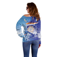 Personalised Marshall Islands Remembrance Day Off Shoulder Sweater We Will Always Remember