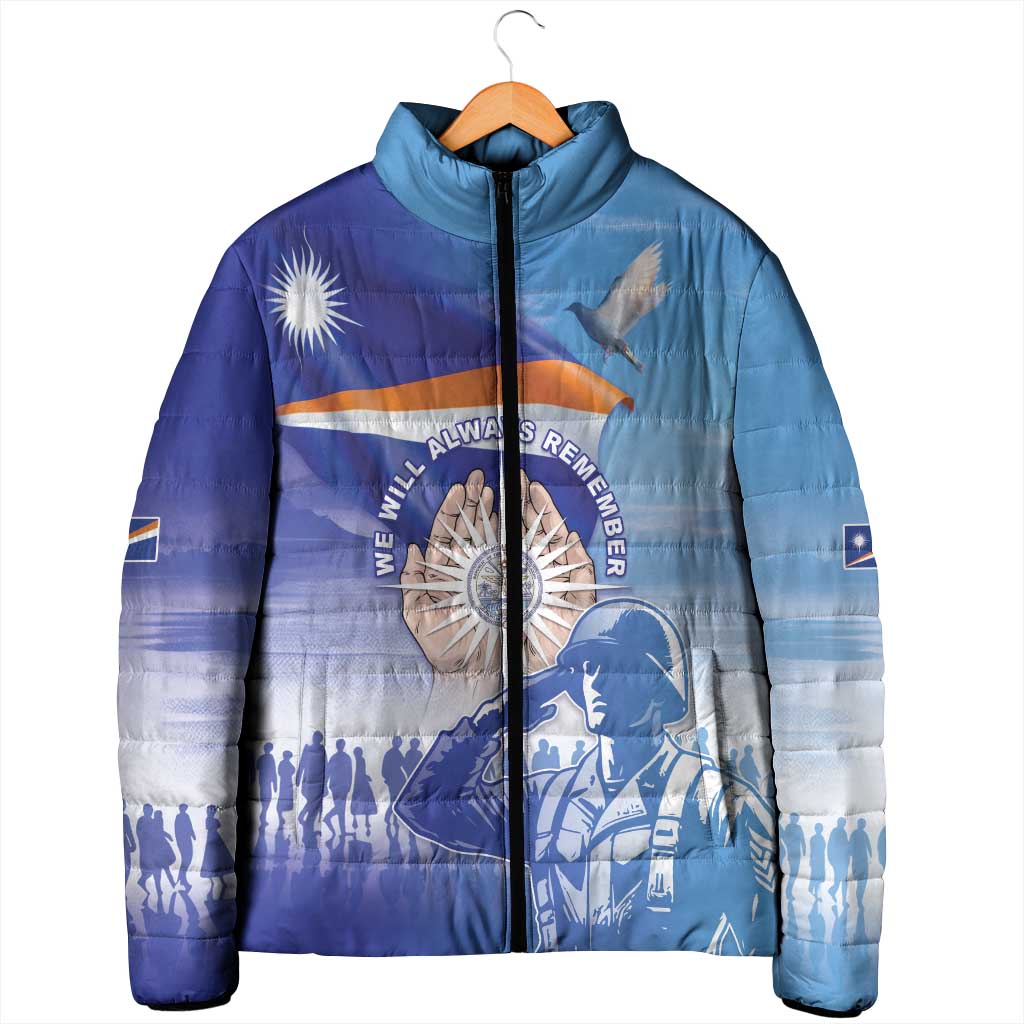 Personalised Marshall Islands Remembrance Day Padded Jacket We Will Always Remember