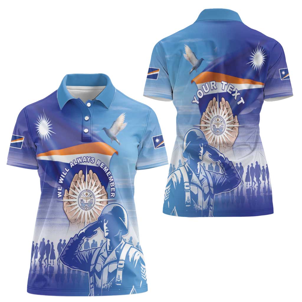 Personalised Marshall Islands Remembrance Day Women Polo Shirt We Will Always Remember