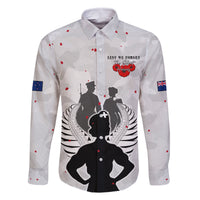 New Zealand ANZAC Day Family Matching Off The Shoulder Long Sleeve Dress and Hawaiian Shirt For The Nurse Lest We Forget LT05 Dad's Shirt - Long Sleeve White - Polynesian Pride