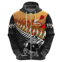 New Zealand ANZAC Rugby Hoodie Soldier Fern With Kiwi Bird LT05 - Polynesian Pride