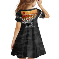 New Zealand ANZAC Rugby Kid Short Sleeve Dress Soldier Fern With Kiwi Bird LT05 - Polynesian Pride