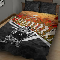 New Zealand ANZAC Rugby Quilt Bed Set Soldier Fern With Kiwi Bird