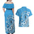 Personalised Penrhyn Gospel Day Couples Matching Off Shoulder Maxi Dress and Hawaiian Shirt Cook Islands Tribal Pattern