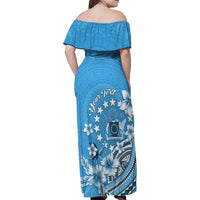 Personalised Penrhyn Gospel Day Family Matching Off Shoulder Maxi Dress and Hawaiian Shirt Cook Islands Tribal Pattern LT05 - Polynesian Pride