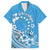 Personalised Penrhyn Gospel Day Family Matching Off Shoulder Short Dress and Hawaiian Shirt Cook Islands Tribal Pattern