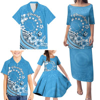 Personalised Penrhyn Gospel Day Family Matching Puletasi and Hawaiian Shirt Cook Islands Tribal Pattern