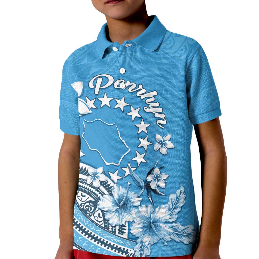 Personalised Penrhyn Gospel Day Kid Polo Shirt Cook Islands Tribal Pattern