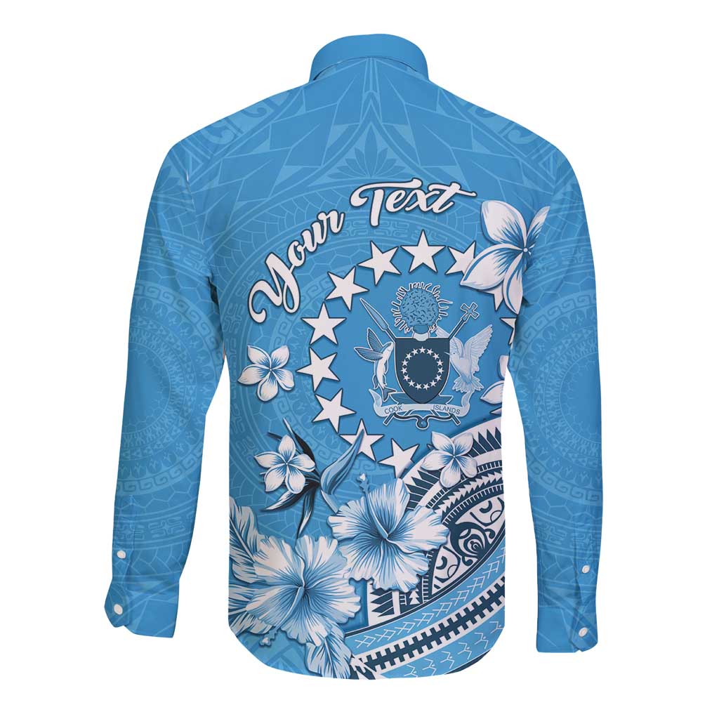 Personalised Penrhyn Gospel Day Long Sleeve Button Shirt Cook Islands Tribal Pattern